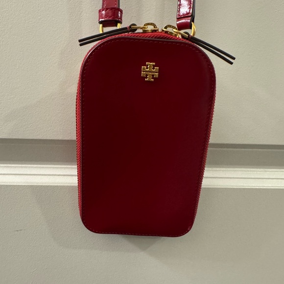 Tory Burch Handbags - Tory Burch Deep Red Crossbody Phone holder